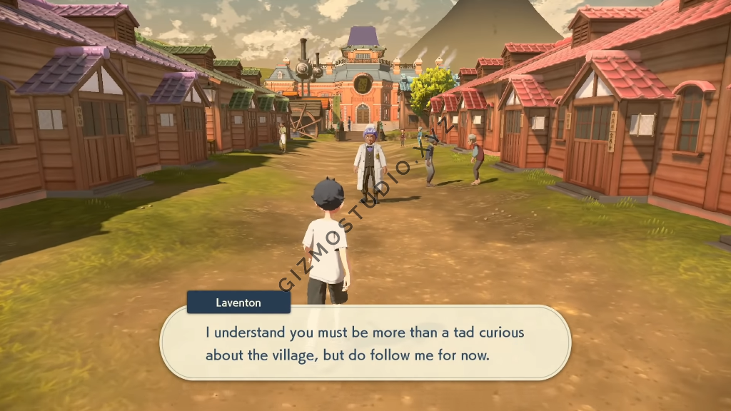 Entering the village at the start of the game! 
