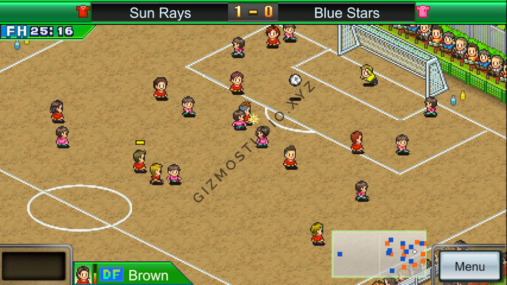 The gameplay in Pocket League Story, where players are competing in a match or tournament. The simulation is based on your soccer academy's players' stats. For example, a player with high stats and ratings for a particular skill will tend to execute it successfully as compared to players without those stats. 